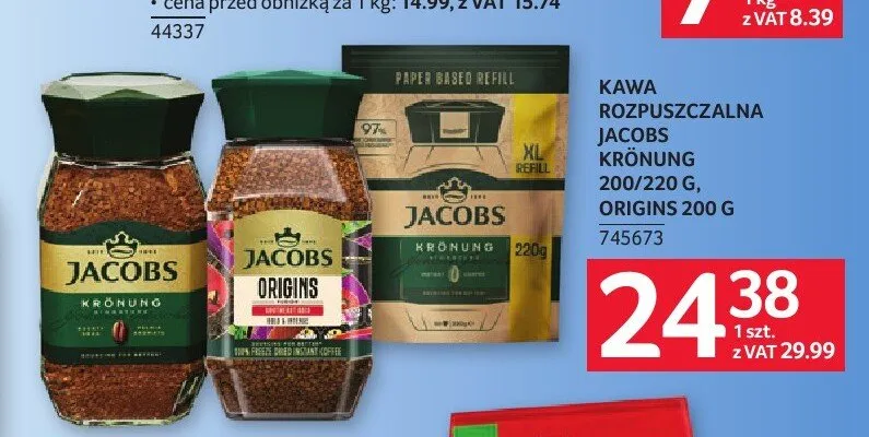 Kawa rozpuszczalna Jacobs Krönung refill promocja w Selgros