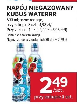 Napój niegazowany Kubuś Waterrr promocja w Stokrotka