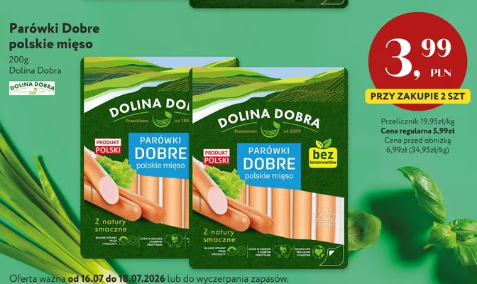 Parówki Dobre Dolina Dobra promocja w Market Point
