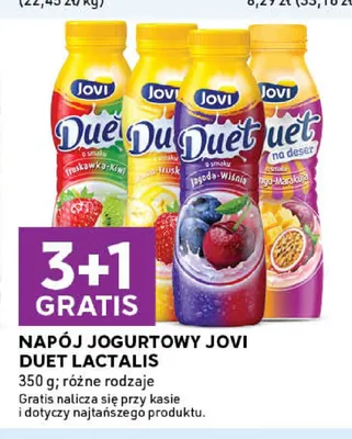 Napój jogurtowy Jovi Duet jagoda-wiśnia Lactalis promocja w Stokrotka
