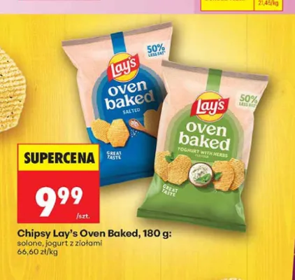 Chipsy Lay's Oven Baked jogurt z ziołami promocja w Biedronka