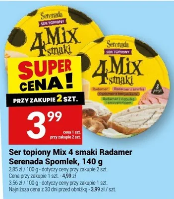 Ser topiony Mix 4 smaki Radamer Serenada Spomlek promocja w Twój Market