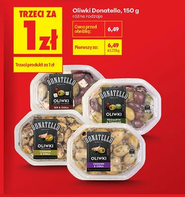 Oliwki zielone i kalamata ser & zioła Donatello promocja w Biedronka