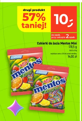 Cukierki do żucia Mentos Mini Fruit promocja w Dealz