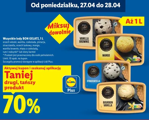 Lody Bon Gelati mango promocja w Lidl