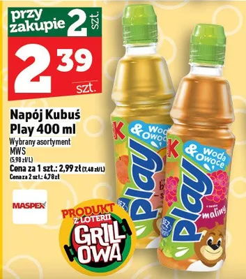 Napój Kubuś Play 400ml promocja w TOPAZ