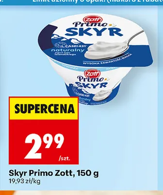 Skyr Primo Zott promocja w Biedronka