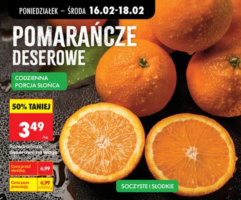 Pomarańcze deserowe na wagę promocja w Biedronka