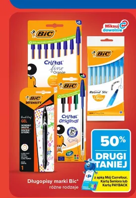 Długopisy BIC Cristal Fine Orange promocja w Carrefour Market