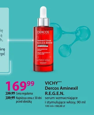 Serum wzmacniające i stymulujące włosy Vichy Dercos Aminexil R.E.G.E.N. promocja w Hebe