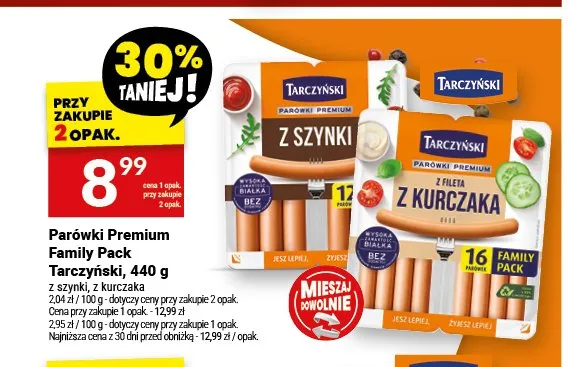 Parówki Premium Family Pack Tarczyński z szynki promocja w Twój Market