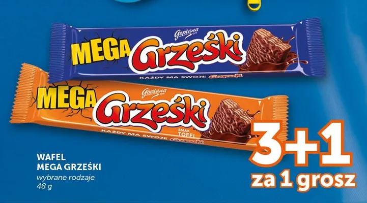 Wafel Mega Grześki o smaku toffi promocja w ABC