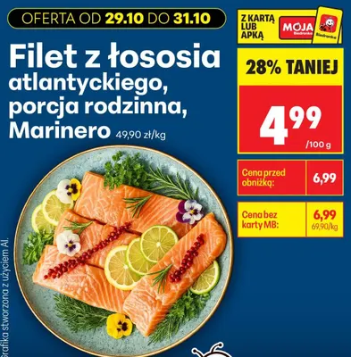 Filet z łososia atlantyckiego porcja rodzinna Marinero promocja w Biedronka