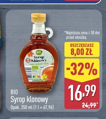 Syrop klonowy Bio promocja w Aldi
