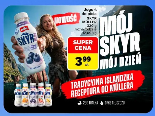 Jogurt do picia Skyr Müller promocja w Carrefour Market
