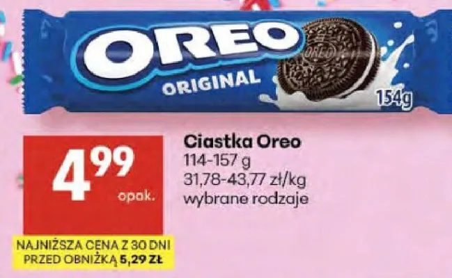 Ciastka Oreo wybrane rodzaje promocja w Delikatesy Centrum