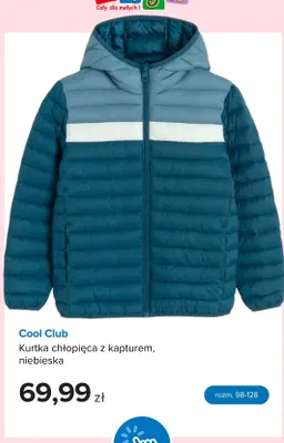 Kurtka chłopięca z kapturem niebieska Cool Club promocja w Smyk