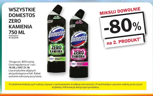 Domestos Zero Kamienia 750 ml promocja w Selgros