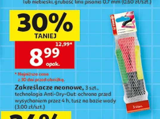 Zakreślacze neonowe Stabilo Neon 3-pak promocja w Auchan
