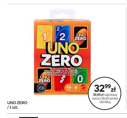 Gra karciana UNO Zero Mattel Games promocja w Empik