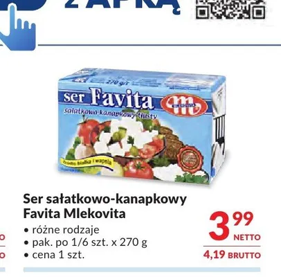 Ser sałatkowo-kanapkowy Favita Mlekovita promocja w Makro