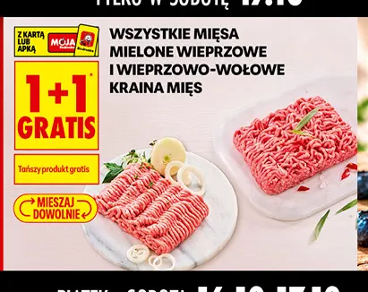 Mięsa mielone wieprzowe i wieprzowo-wołowe Kraina Mięs promocja w Biedronka
