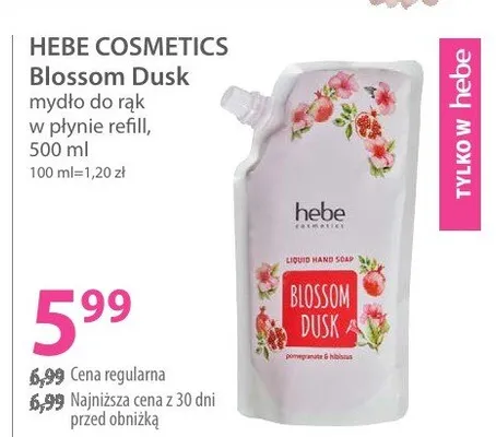 Mydło do rąk w płynie refill Blossom Dusk promocja w Hebe