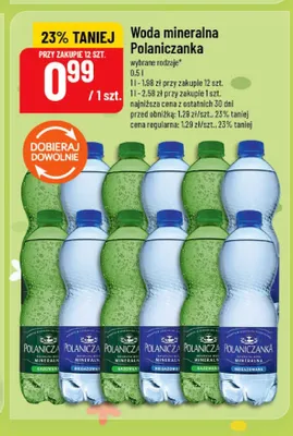 Woda mineralna Polaniczanka lekko gazowana promocja w POLOmarket