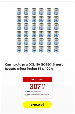 Karma dla psa Dolina Noteci Smart Bogata w jagnięcinę 36-pak 400 g promocja w Media Expert