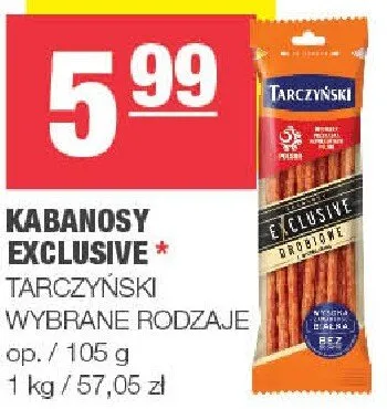 Kabanosy Exclusive wybrane rodzaje promocja w SPAR