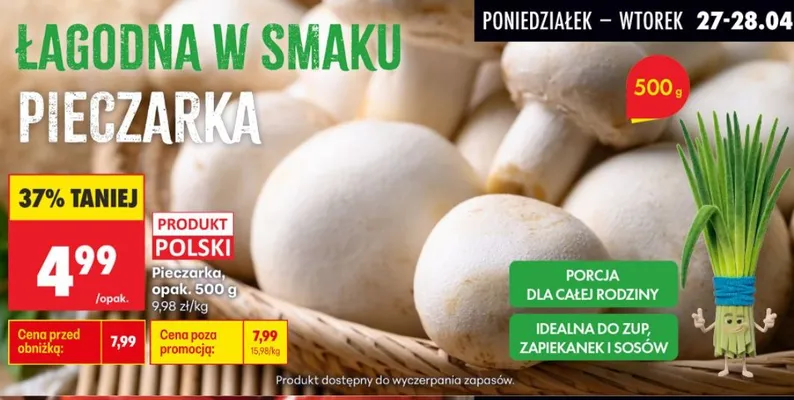 Pieczarka polska promocja w Biedronka