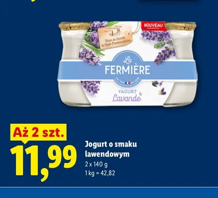 Jogurt o smaku lawendowym 2-pak La Fermière promocja w Lidl