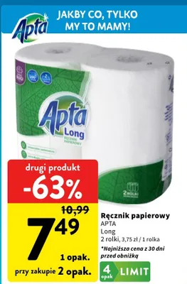 Ręcznik papierowy APTA Long promocja w Intermarche