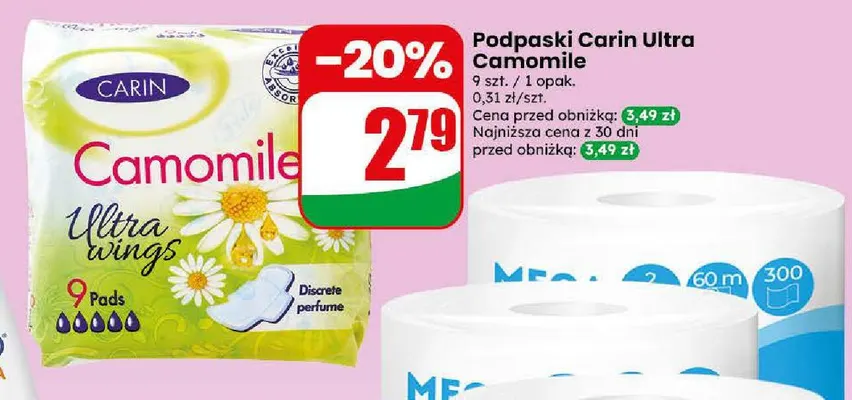 Podpaski Carin Ultra Camomile promocja w Dino