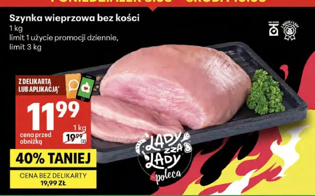 Szynka wieprzowa bez kości promocja w Delikatesy Centrum
