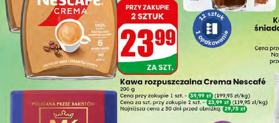 Kawa rozpuszczalna Crema Nescafe promocja w Dino