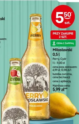 Cydr Miłosławski Perry promocja w Żabka