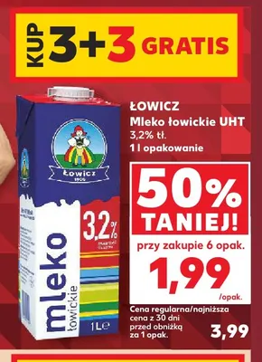 Mleko UHT łowickie Łowicz 3,2% promocja w Kaufland
