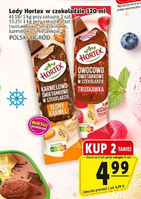 Lody w czekoladzie karmelowo-śmietankowe Hortex promocja w Prim Market
