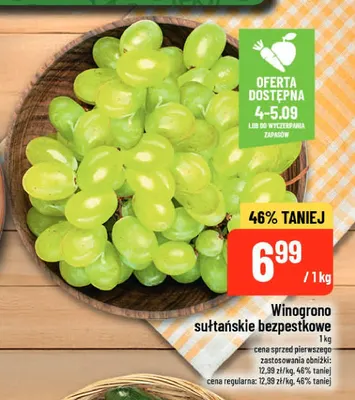 Winogrono sułtańskie bezpestkowe promocja w POLOmarket