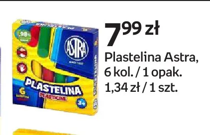 Plastelina 6 kolorów Astra promocja w Empik