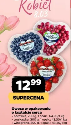 Owoce w opakowaniu w kształcie serca promocja w Netto