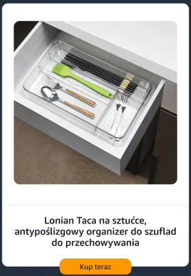 Taca na sztućce organizer do szuflad Lonian promocja w Amazon