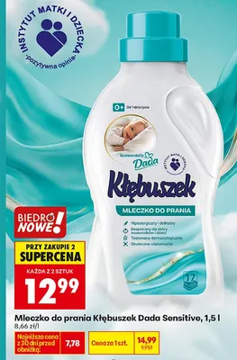 Mleczko do prania Sensitive promocja w Biedronka