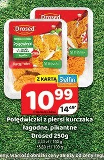 Polędwiczki z piersi kurczaka łagodne Drosed promocja w Delfin