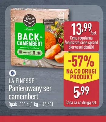 Panierowany ser camembert La Finesse promocja w Aldi