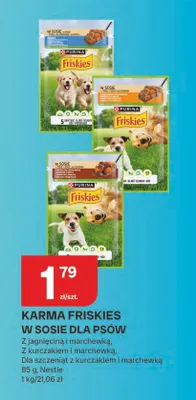 Karma dla psów Friskies w sosie z kurczakiem i marchewką promocja w Chorten