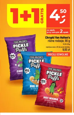 Chrupki Van Holten's Pickle Puffs Garlic Joe promocja w Dealz