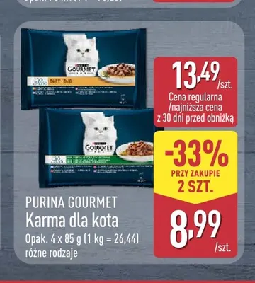 Karma dla kota Purina Gourmet 4-pak 85 g promocja w Aldi