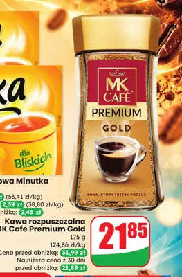 Kawa rozpuszczalna MK Cafe Premium Gold promocja w Dino
